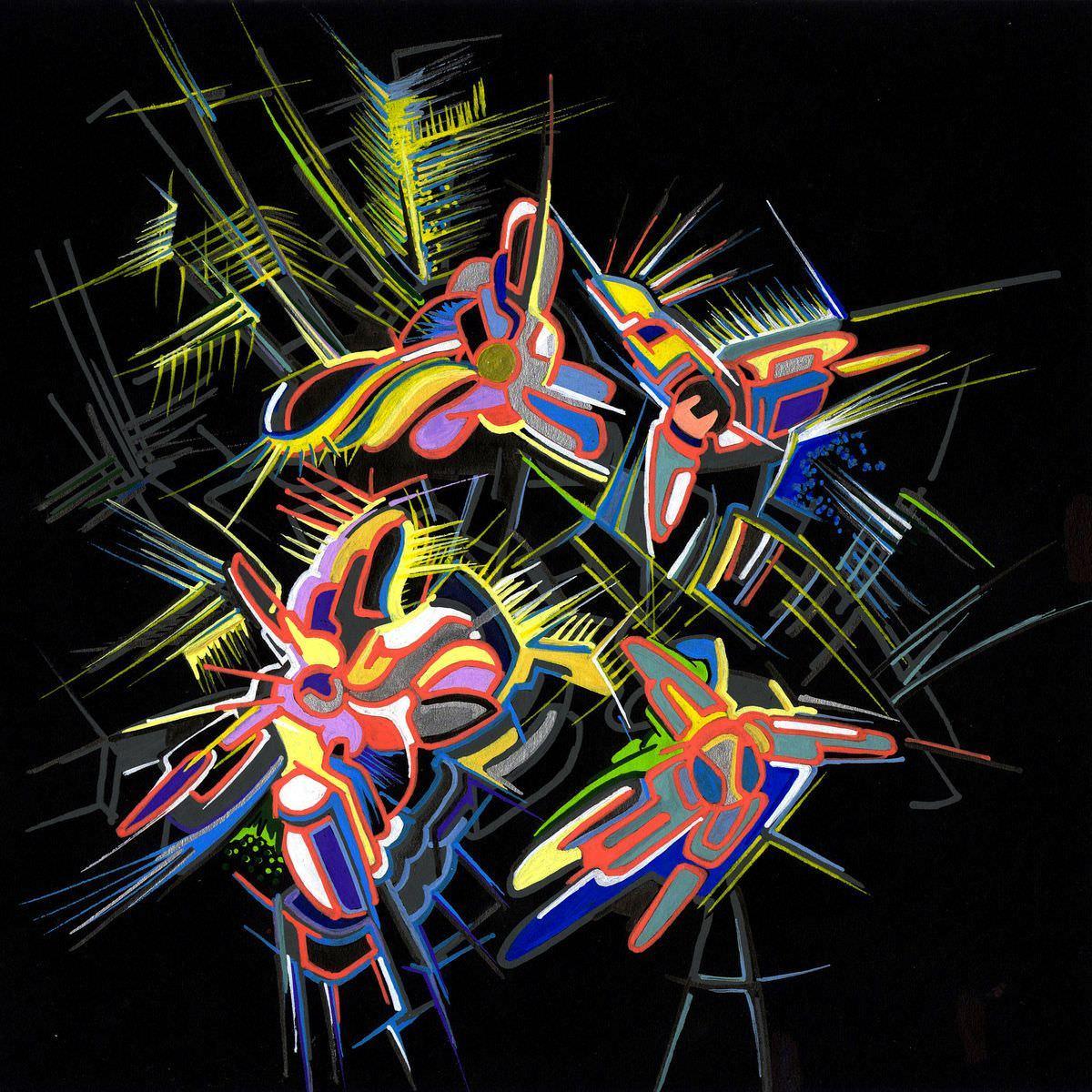 sans titre 
 2018-019. Acrylique sur papier Black Black Fabriano. 20 x 20 cm. 
2018 – Dominique Vial