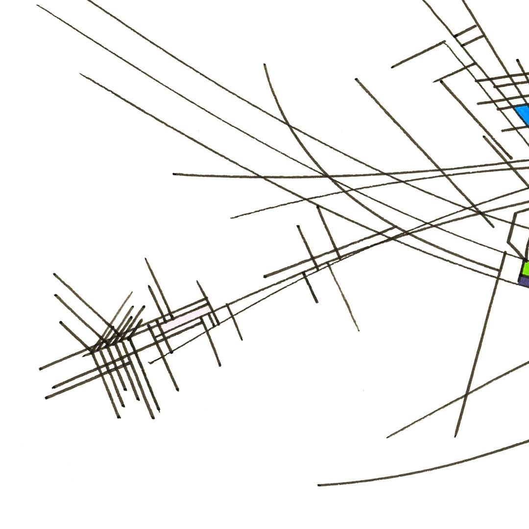 sans titre 
 2018-020. Encre à base d’alcool, encre pigmentée, sur papier bristol. 29.7 x 21 cm. 
2018 – Dominique Vial