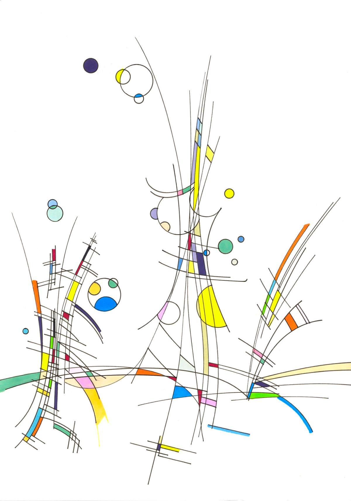 sans titre 
 2018-021. Encre   à base d’alcool, encre pigmentée, sur papier bristol. 21 x 29.7 cm. 
2018 – Dominique Vial