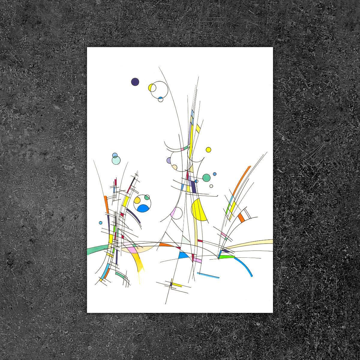 sans titre 
 2018-021. Encre   à base d’alcool, encre pigmentée, sur papier bristol. 21 x 29.7 cm. 
2018 – Dominique Vial