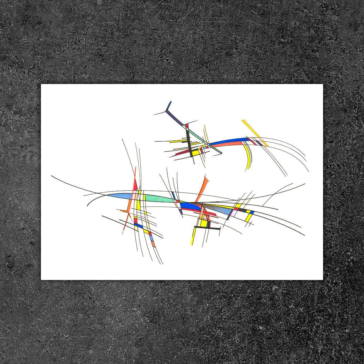 sans titre 
 2018-022. Encre à base d’alcool, encre pigmentée, acrylique, sur papier bristol. 29.7 x 21 cm. 
2018 – Dominique Vial