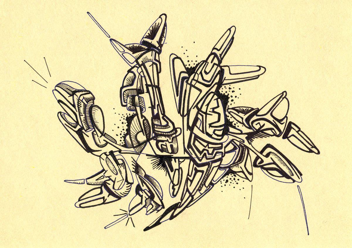 sans titre 
 2018-024. Encre pigmentée sur papier. 21 x 14.8 cm. 
2018 – Dominique Vial