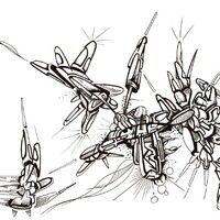 sans titre 
 2018-025. Encre pigmentée sur papier. 21 x 14.8 cm. 
2018 – Dominique Vial