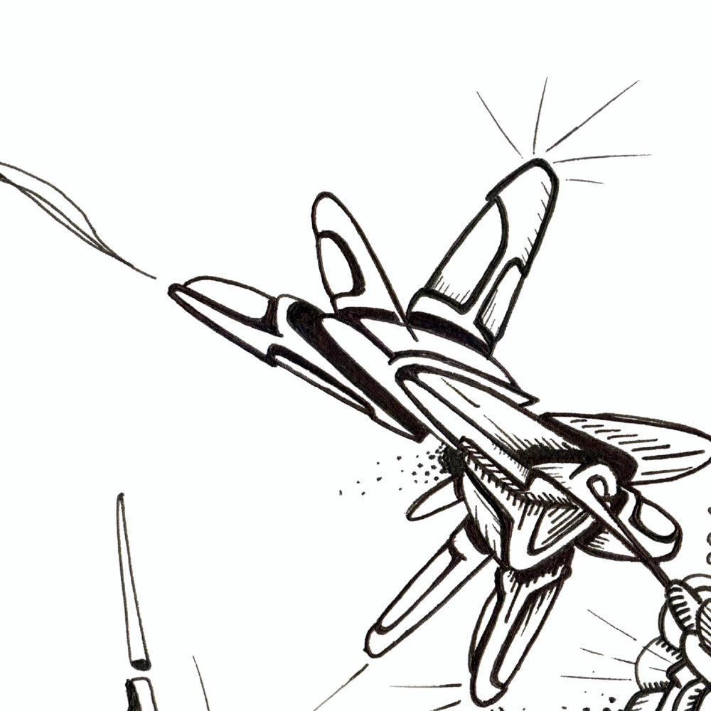 sans titre 
 2018-025. Encre pigmentée sur papier. 21 x 14.8 cm. 
2018 – Dominique Vial