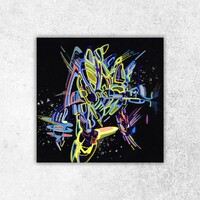 sans titre 
 2018-028. Acrylique sur papier Black Black Fabriano. 20 x 20 cm. 
2018 – Dominique Vial