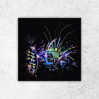 sans titre 
 2018-029. Acrylique sur papier Black Black Fabriano. 20 x 20 cm. 
2018 – Dominique Vial