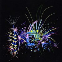 sans titre 
 2018-029. Acrylique sur papier Black Black Fabriano. 20 x 20 cm. 
2018 – Dominique Vial