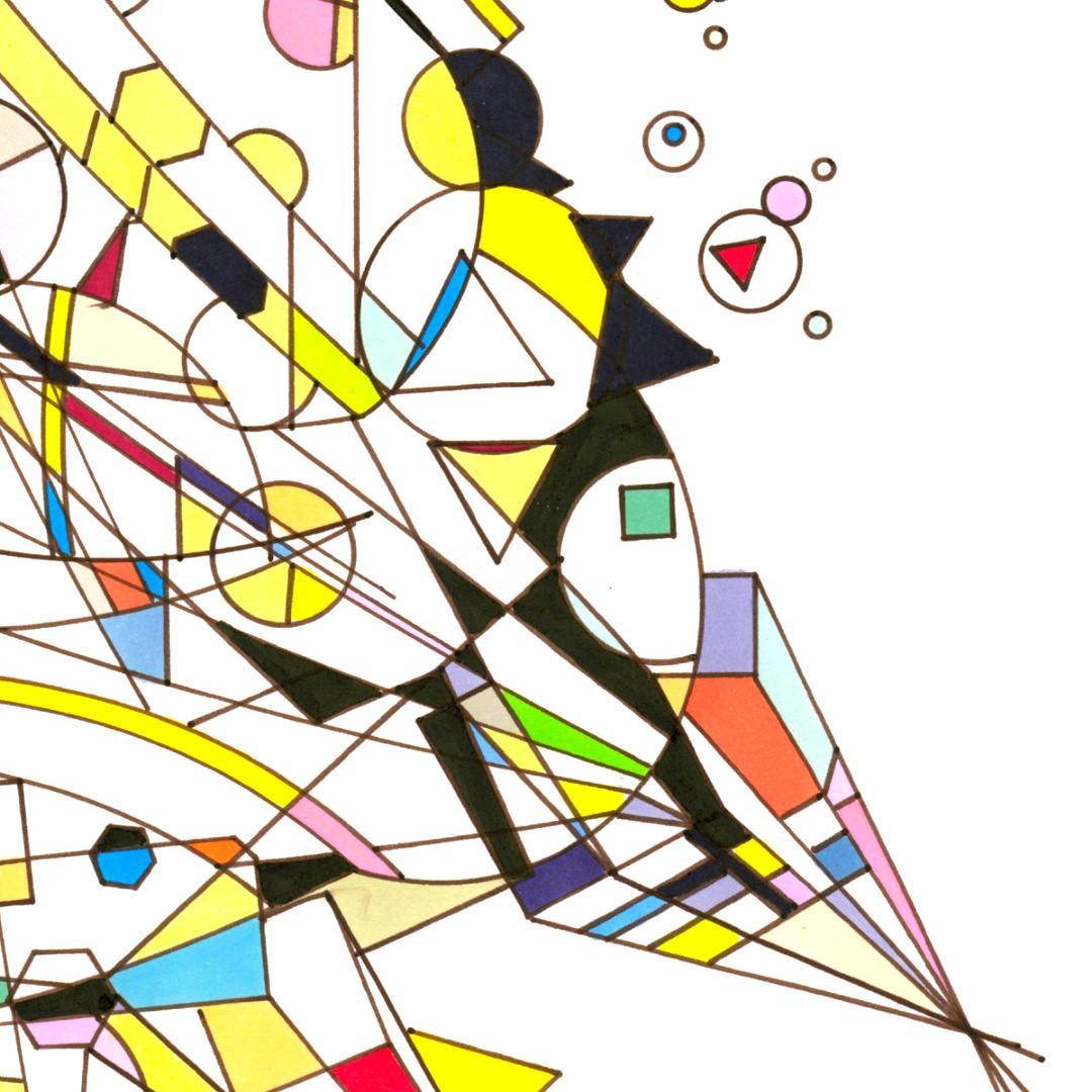 sans titre 
 2018-030. Encre à base d’alcool, encre pigmentée, sur papier bristol. 21 x 29.7 cm. 
2018 – Dominique Vial