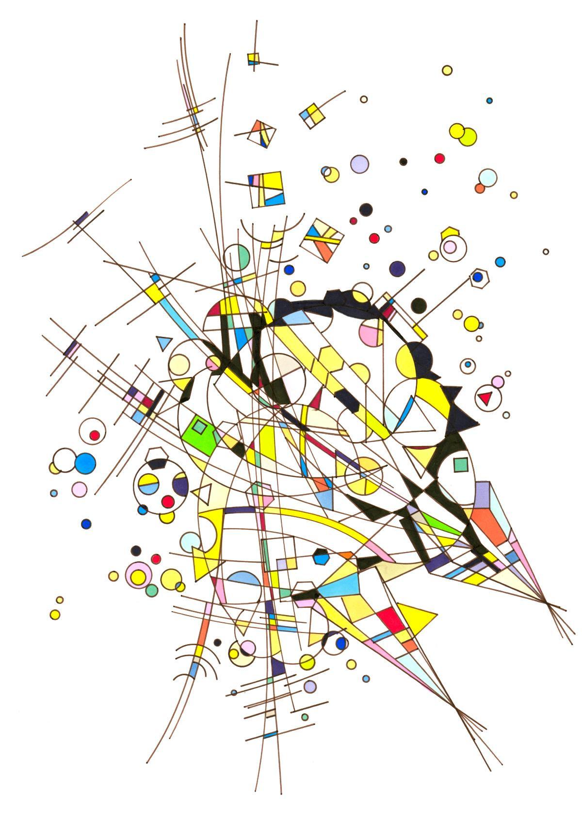 sans titre 
 2018-030. Encre à base d’alcool, encre pigmentée, sur papier bristol. 21 x 29.7 cm. 
2018 – Dominique Vial