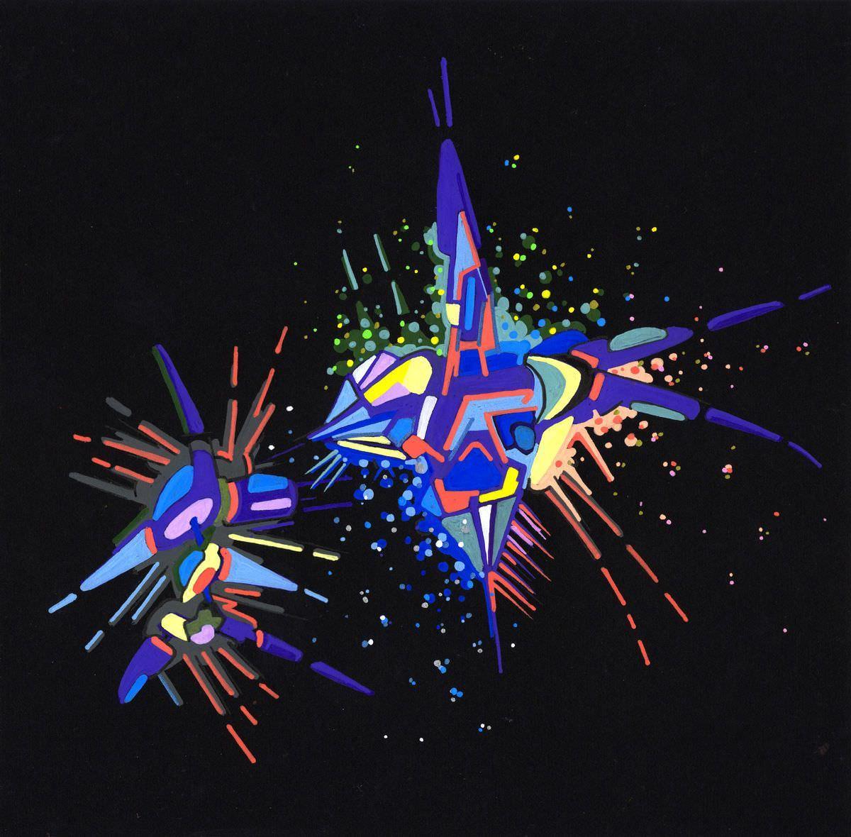 sans titre 
 2018-031. Acrylique sur papier Black Black Fabriano. 20 x 20 cm. 
2018 – Dominique Vial