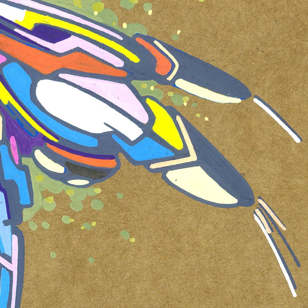 sans titre 
 2018-032. Acrylique sur papier kraft. 21 x 29.7 cm. 
2018 – Dominique Vial