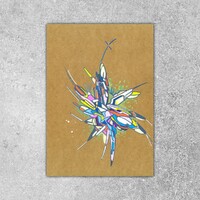 sans titre 
 2018-032. Acrylique sur papier kraft. 21 x 29.7 cm. 
2018 – Dominique Vial