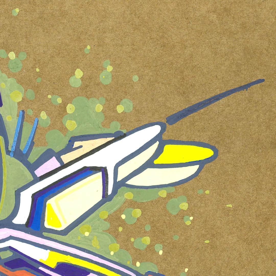 sans titre 
 2018-032. Acrylique sur papier kraft. 21 x 29.7 cm. 
2018 – Dominique Vial