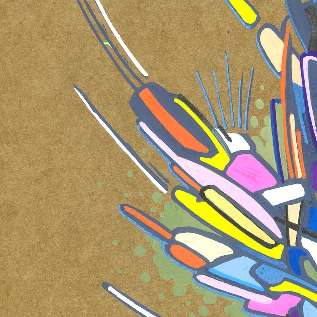 sans titre 
 2018-032. Acrylique sur papier kraft. 21 x 29.7 cm. 
2018 – Dominique Vial