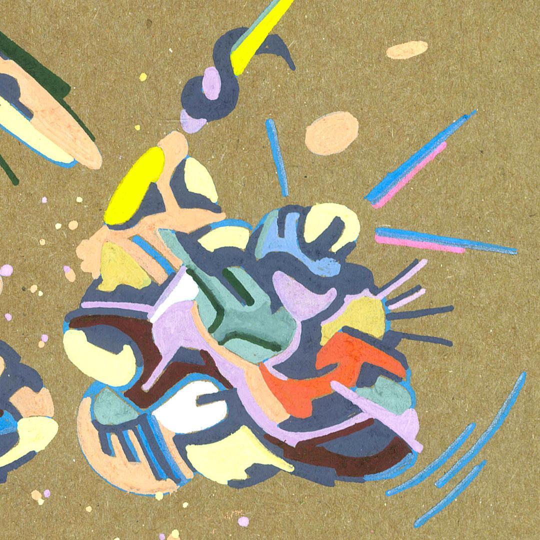 sans titre 
 2018-033. Acrylique sur papier kraft. 29.7 x 21 cm. 
2018 – Dominique Vial