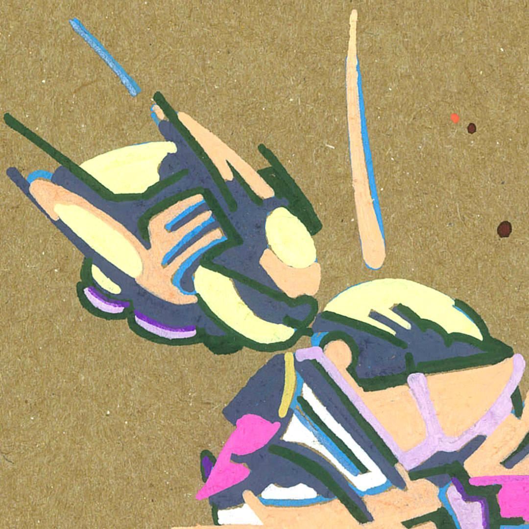 sans titre 
 2018-033. Acrylique sur papier kraft. 29.7 x 21 cm. 
2018 – Dominique Vial