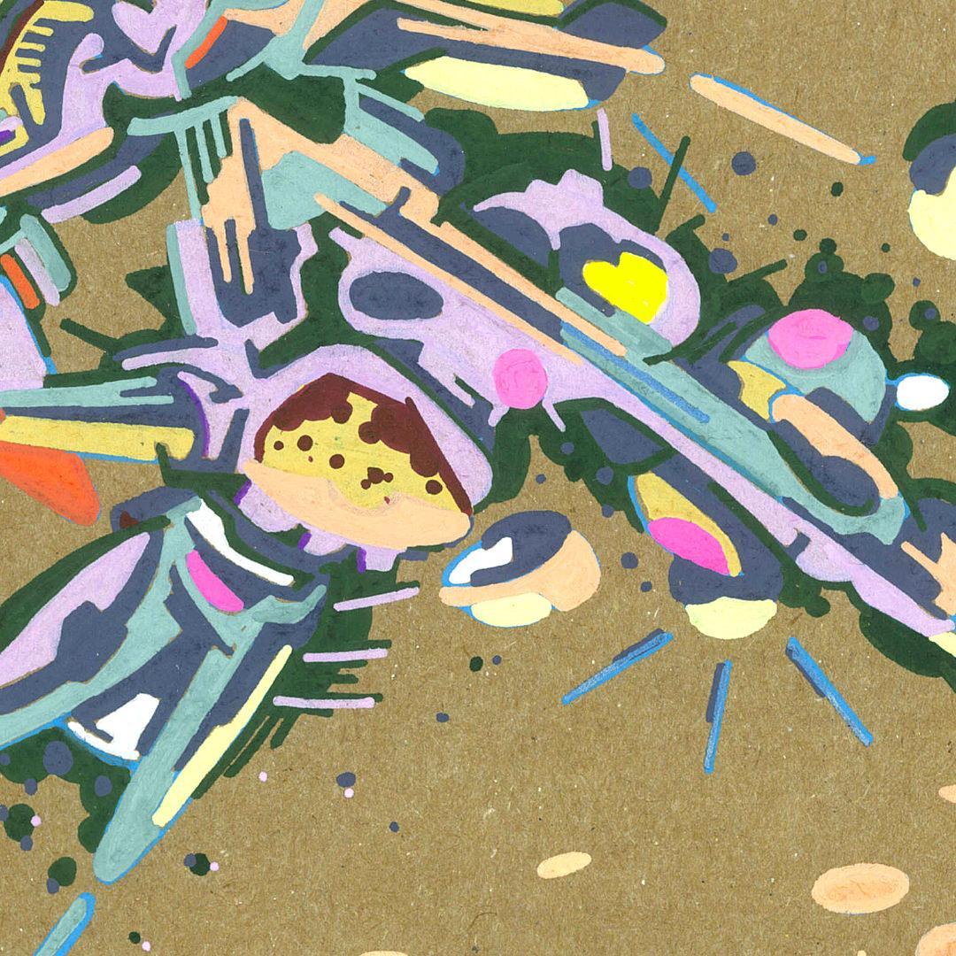 sans titre 
 2018-033. Acrylique sur papier kraft. 29.7 x 21 cm. 
2018 – Dominique Vial