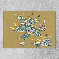 sans titre 
 2018-033. Acrylique sur papier kraft. 29.7 x 21 cm. 
2018 – Dominique Vial