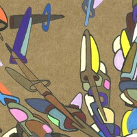 sans titre 
 2018-034. Acrylique sur papier kraft. 29.7 x 21 cm. 
2018 – Dominique Vial