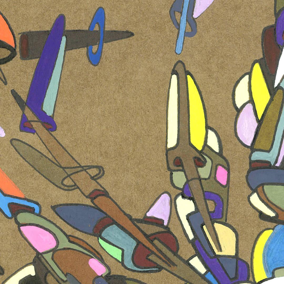 sans titre 
 2018-034. Acrylique sur papier kraft. 29.7 x 21 cm. 
2018 – Dominique Vial