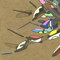 sans titre 
 2018-034. Acrylique sur papier kraft. 29.7 x 21 cm. 
2018 – Dominique Vial