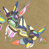 sans titre 
 2018-034. Acrylique sur papier kraft. 29.7 x 21 cm. 
2018 – Dominique Vial