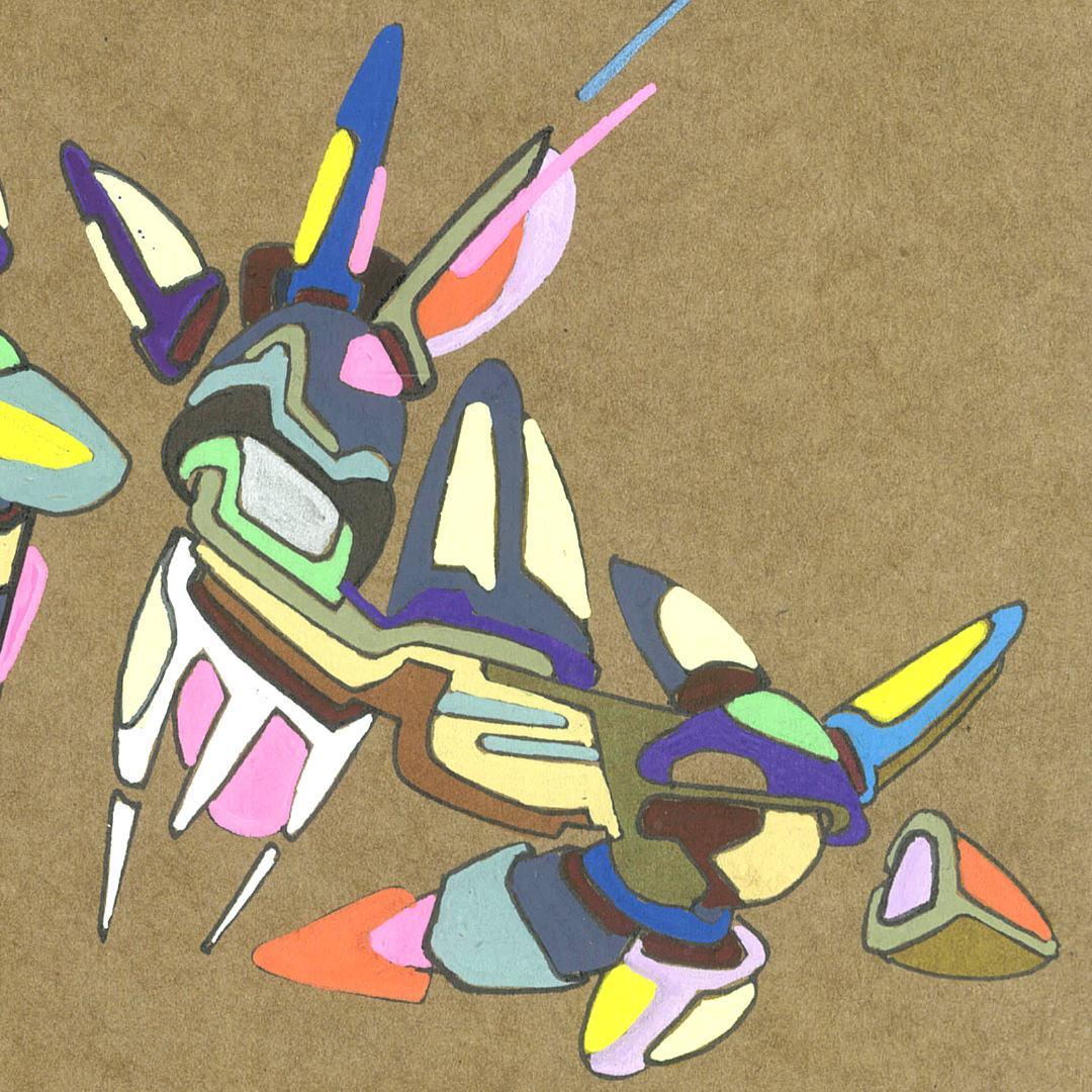 sans titre 
 2018-034. Acrylique sur papier kraft. 29.7 x 21 cm. 
2018 – Dominique Vial