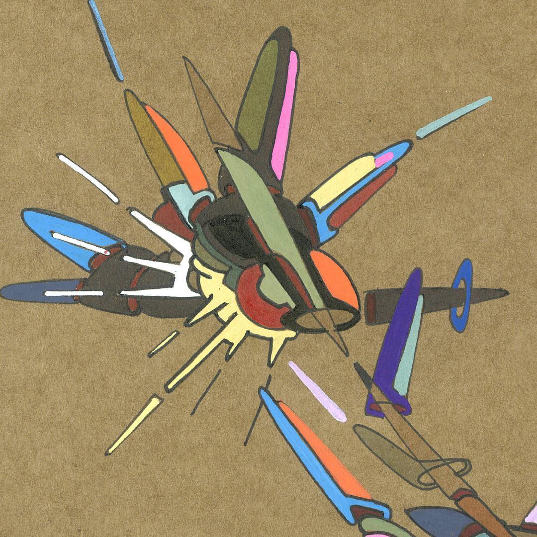 sans titre 
 2018-034. Acrylique sur papier kraft. 29.7 x 21 cm. 
2018 – Dominique Vial