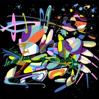 sans titre 
 2018-037. Acrylique sur papier Black Black Fabriano. 20 x 20 cm. 
2018 – Dominique Vial