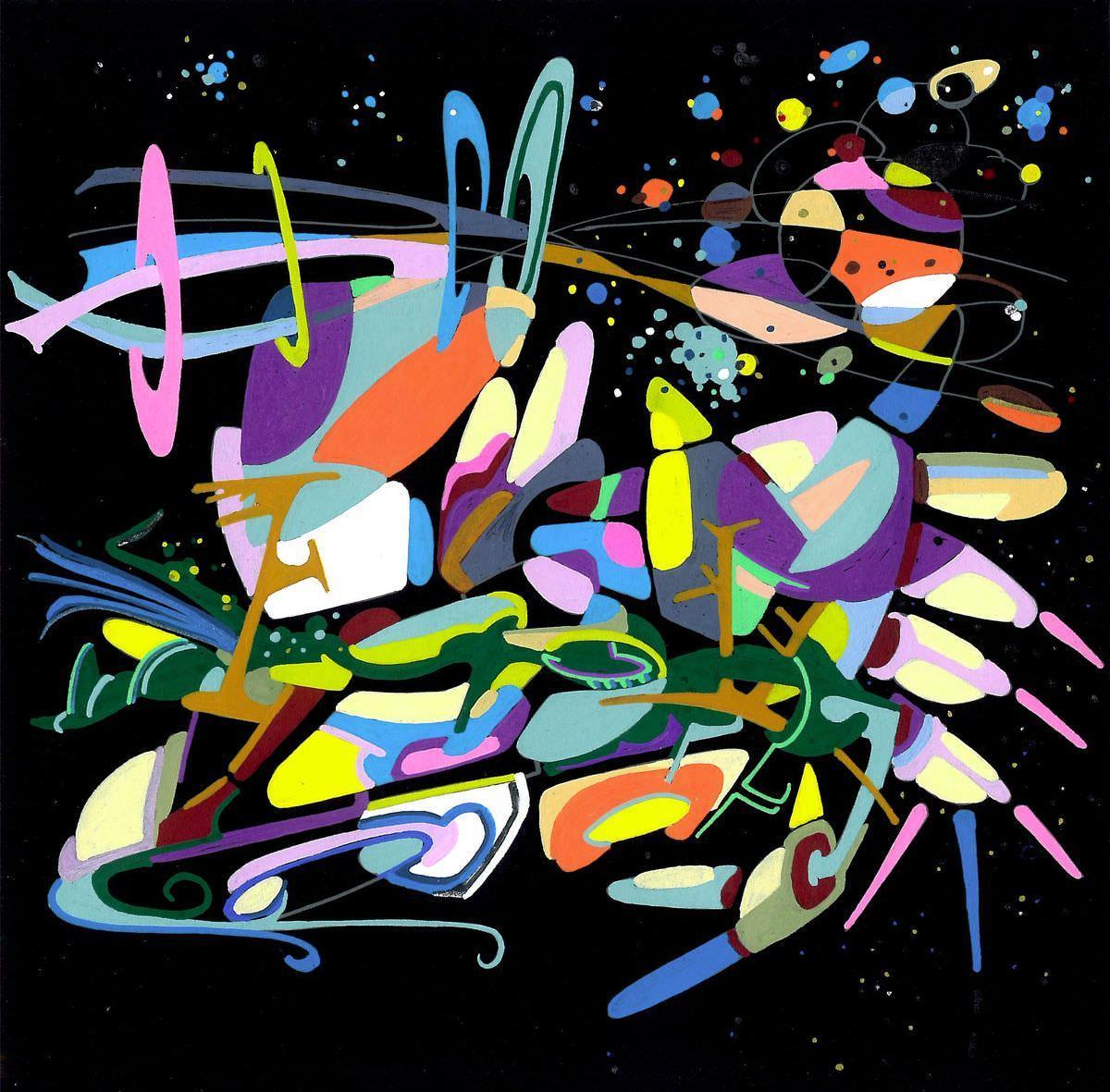 sans titre 
 2018-037. Acrylique sur papier Black Black Fabriano. 20 x 20 cm. 
2018 – Dominique Vial