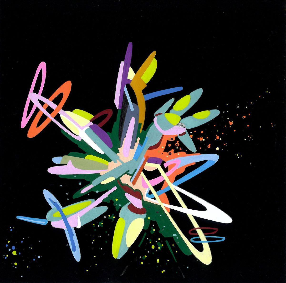 sans titre 
 2018-038. Acrylique sur papier Black Black Fabriano. 20 x 20 cm. 
2018 – Dominique Vial