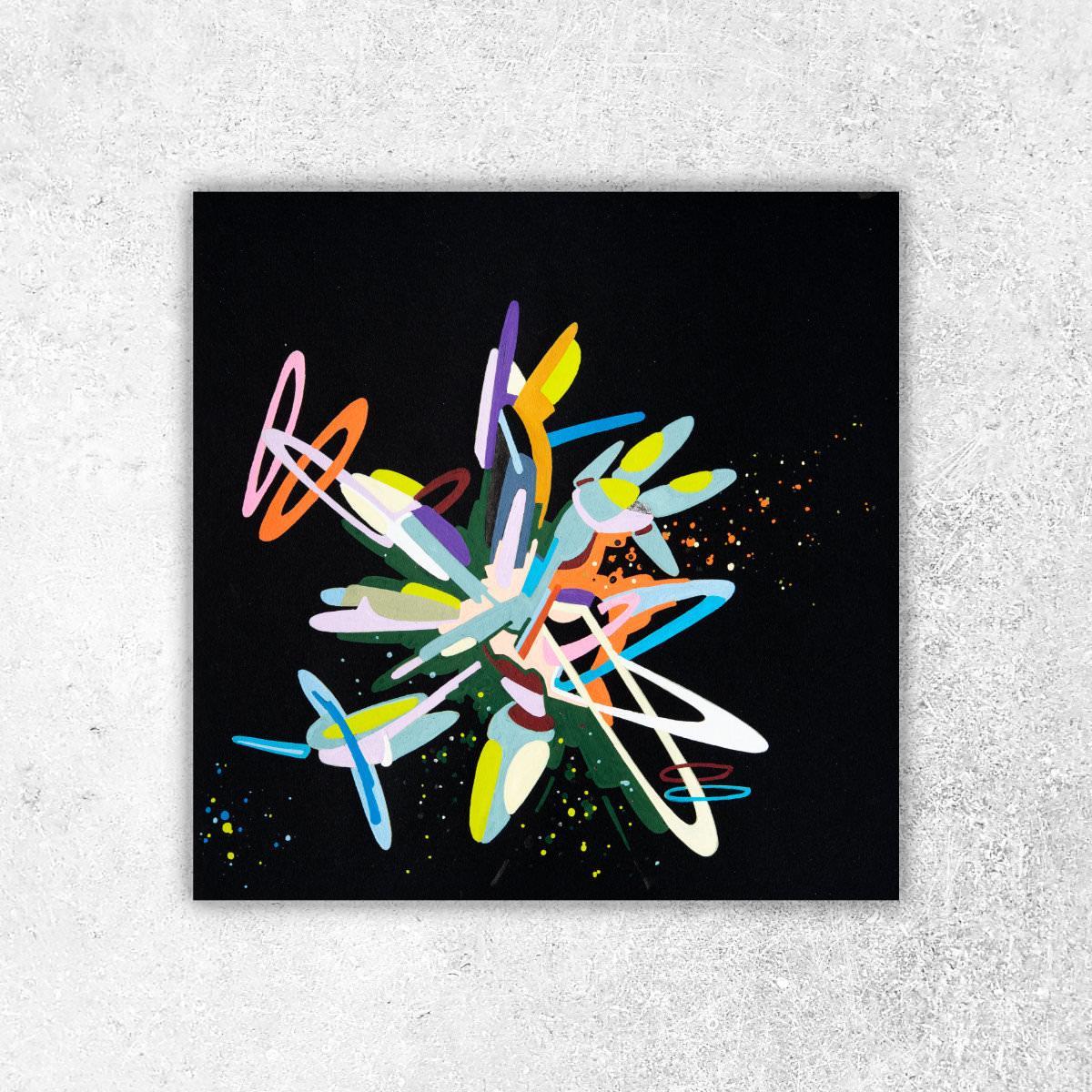 sans titre 
 2018-038. Acrylique sur papier Black Black Fabriano. 20 x 20 cm. 
2018 – Dominique Vial