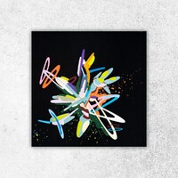 sans titre 
 2018-038. Acrylique sur papier Black Black Fabriano. 20 x 20 cm. 
2018 – Dominique Vial