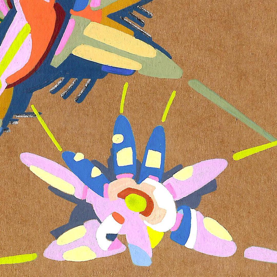 sans titre 
 2018-039. Acrylique sur papier kraft. 29.7 x 21 cm. 
2018 – Dominique Vial