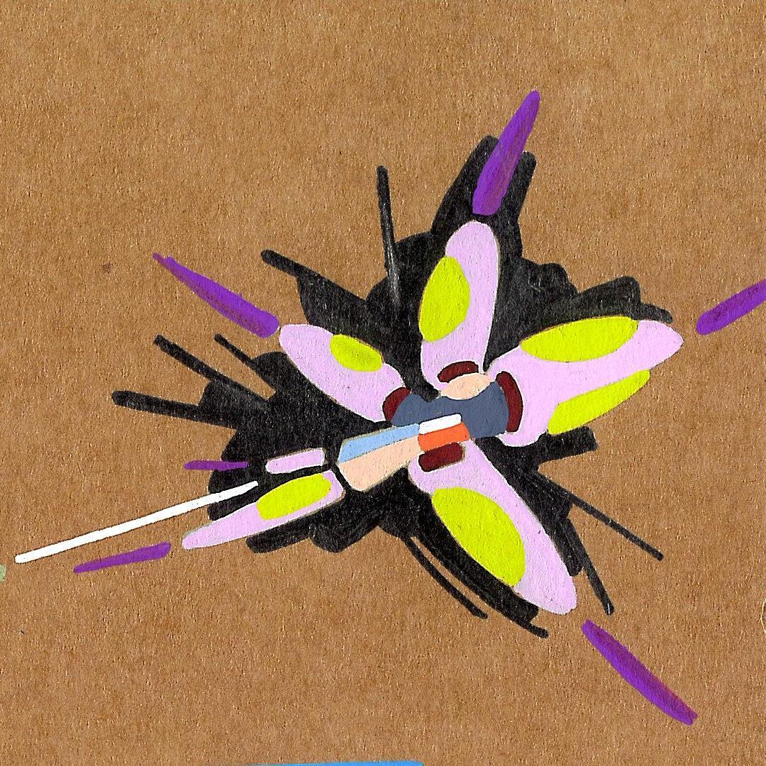 sans titre 
 2018-039. Acrylique sur papier kraft. 29.7 x 21 cm. 
2018 – Dominique Vial