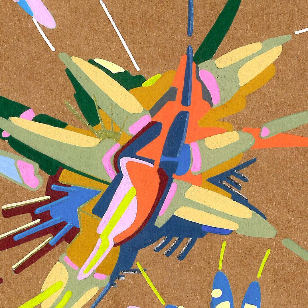 sans titre 
 2018-039. Acrylique sur papier kraft. 29.7 x 21 cm. 
2018 – Dominique Vial