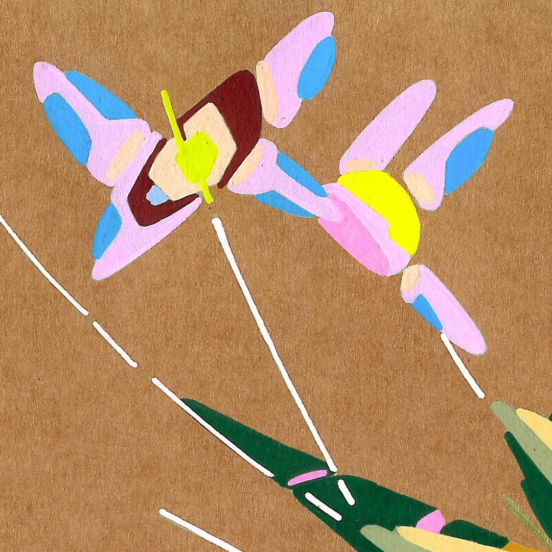 sans titre 
 2018-039. Acrylique sur papier kraft. 29.7 x 21 cm. 
2018 – Dominique Vial