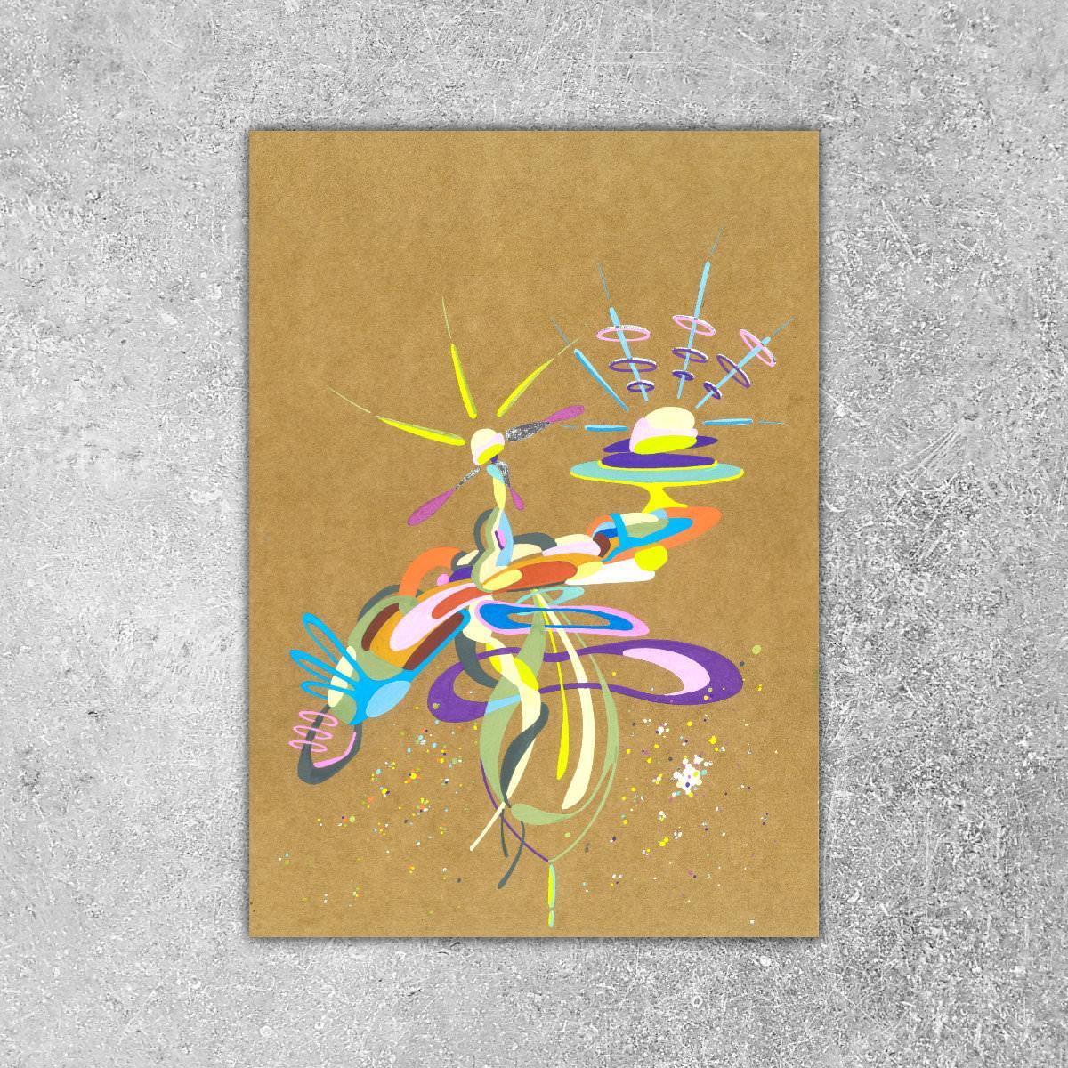 sans titre 
 2018-040. Acrylique sur papier kraft. 21 x 29.7 cm. 
2018 – Dominique Vial