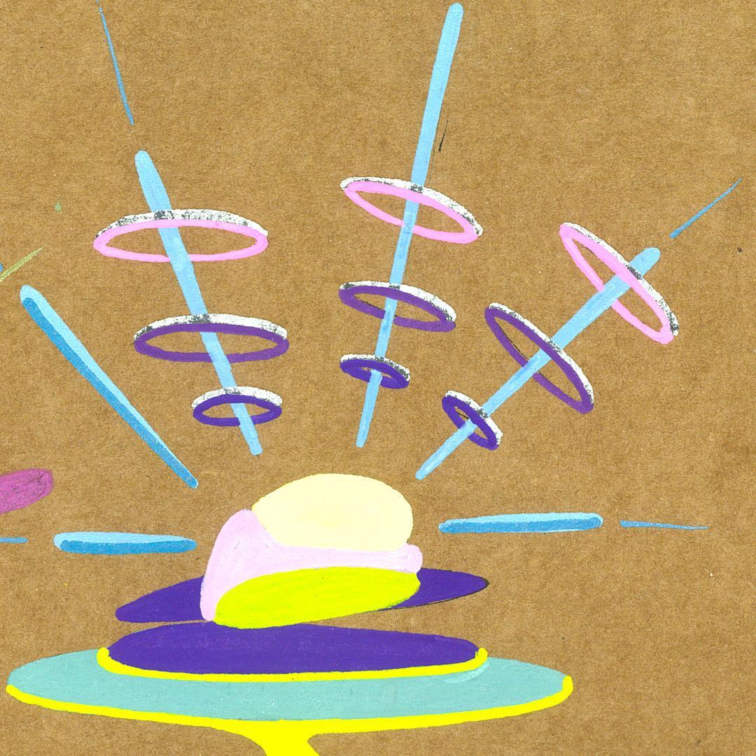 sans titre 
 2018-040. Acrylique sur papier kraft. 21 x 29.7 cm. 
2018 – Dominique Vial