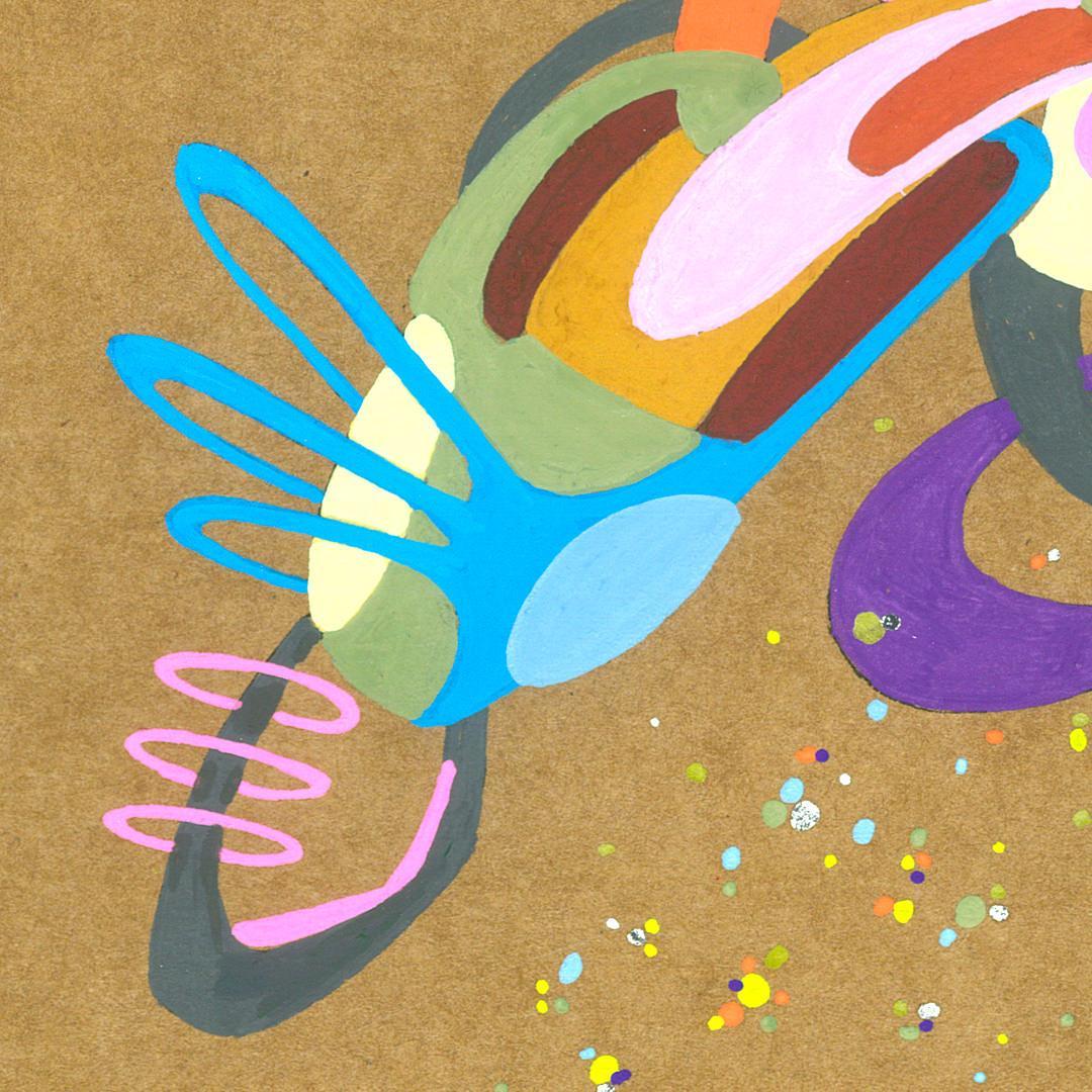 sans titre 
 2018-040. Acrylique sur papier kraft. 21 x 29.7 cm. 
2018 – Dominique Vial