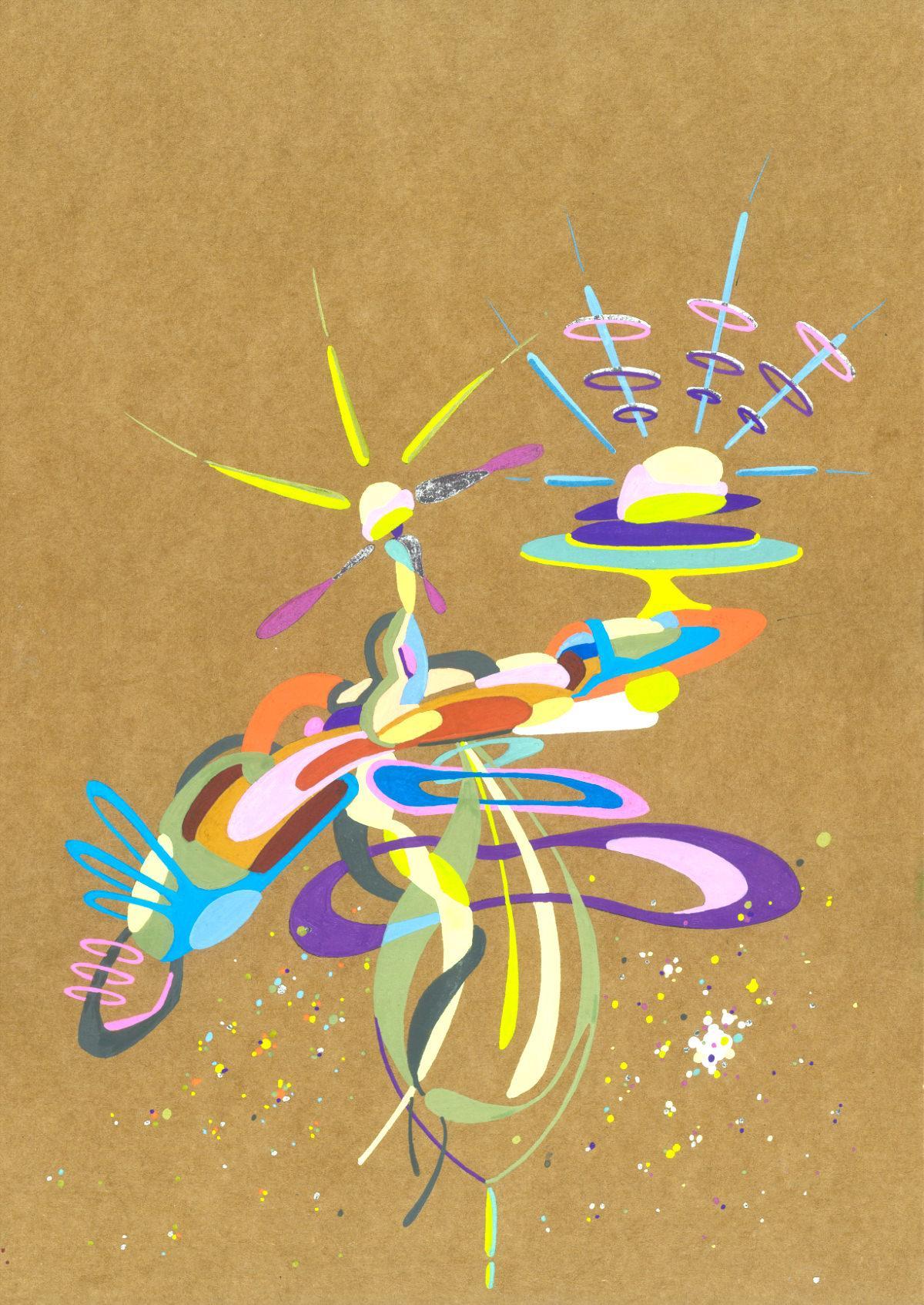 sans titre 
 2018-040. Acrylique sur papier kraft. 21 x 29.7 cm. 
2018 – Dominique Vial