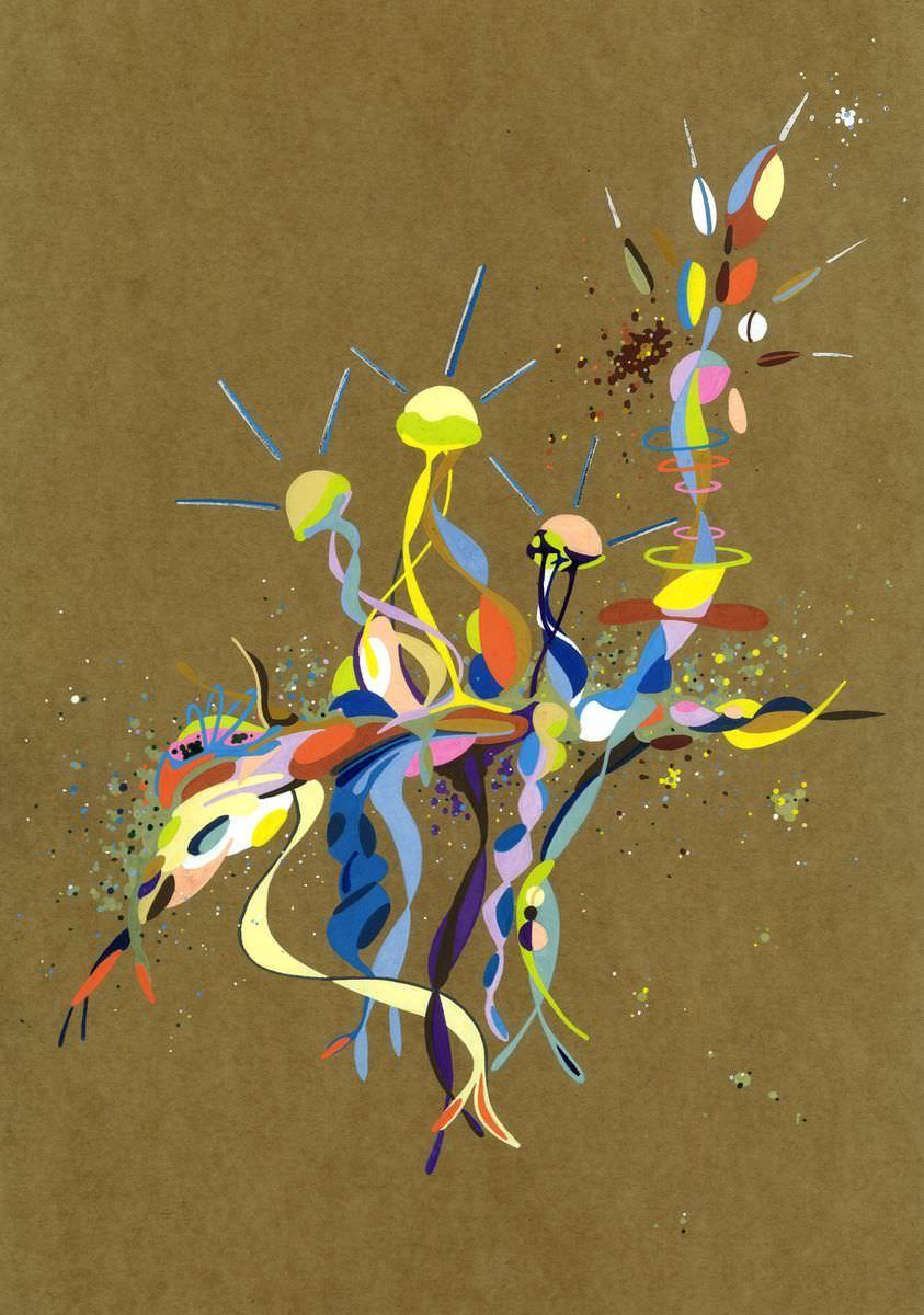 sans titre 
 2018-041. Acrylique sur papier kraft. 29.7 x 42 cm. 
2018 – Dominique Vial