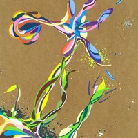 sans titre 
 2018-043. Acrylique sur papier kraft. 29.7 x 42 cm. 
2018 – Dominique Vial