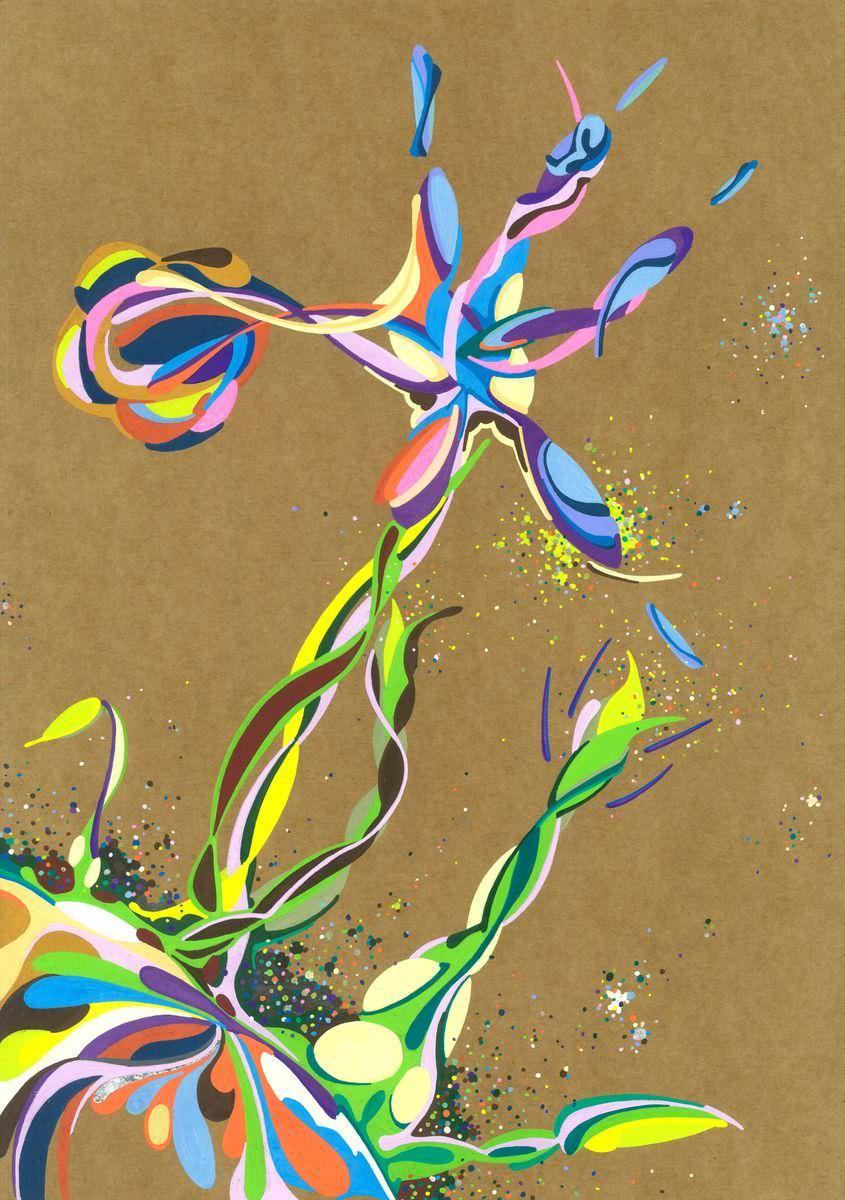 sans titre 
 2018-043. Acrylique sur papier kraft. 29.7 x 42 cm. 
2018 – Dominique Vial