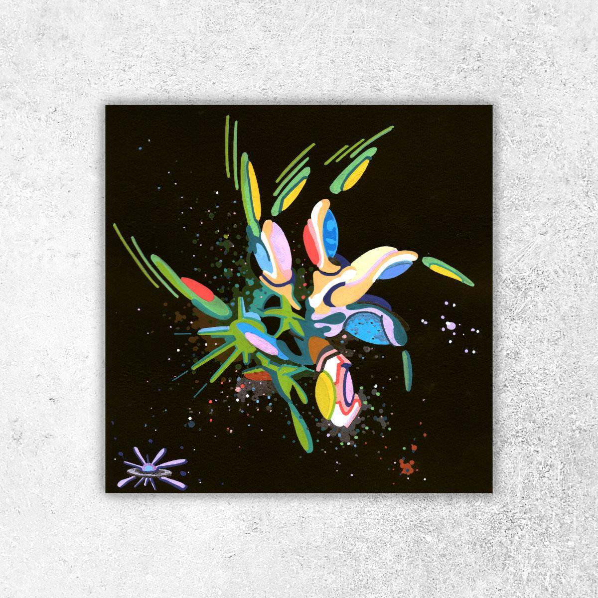 sans titre 
 2018-044. Acrylique sur papier Black Black Fabriano. 20 x 20 cm. 
2018 – Dominique Vial