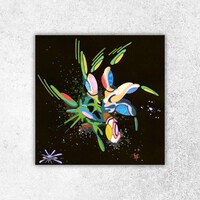 sans titre 
 2018-044. Acrylique sur papier Black Black Fabriano. 20 x 20 cm. 
2018 – Dominique Vial