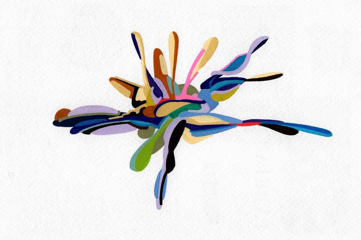 sans titre 
 2018-046. Acrylique sur papier Hot Press – Studio Watercolour Fabriano. 22 x 15 cm. 
2018 – Dominique Vial