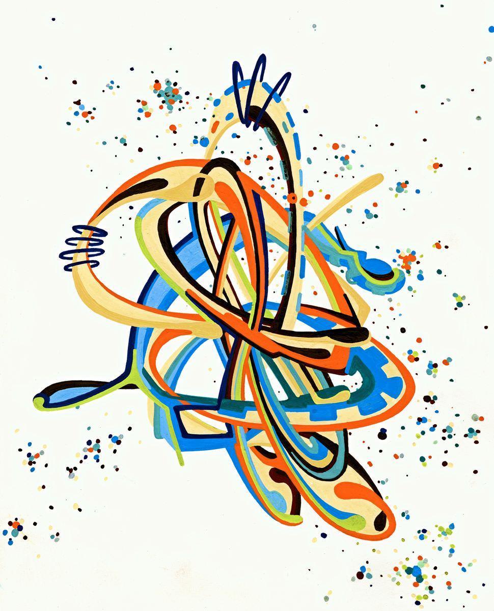 sans titre 
 2018-048. Acrylique sur papier Hot Press – Studio Watercolour Fabriano. 20.3 x 25.4 cm. 
2018 – Dominique Vial