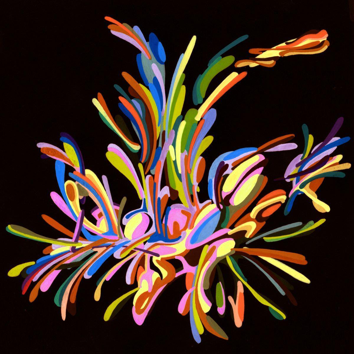 sans titre 
 2018-051. Acrylique sur papier Black Black Fabriano. 20 x 20 cm. 
2018 – Dominique Vial