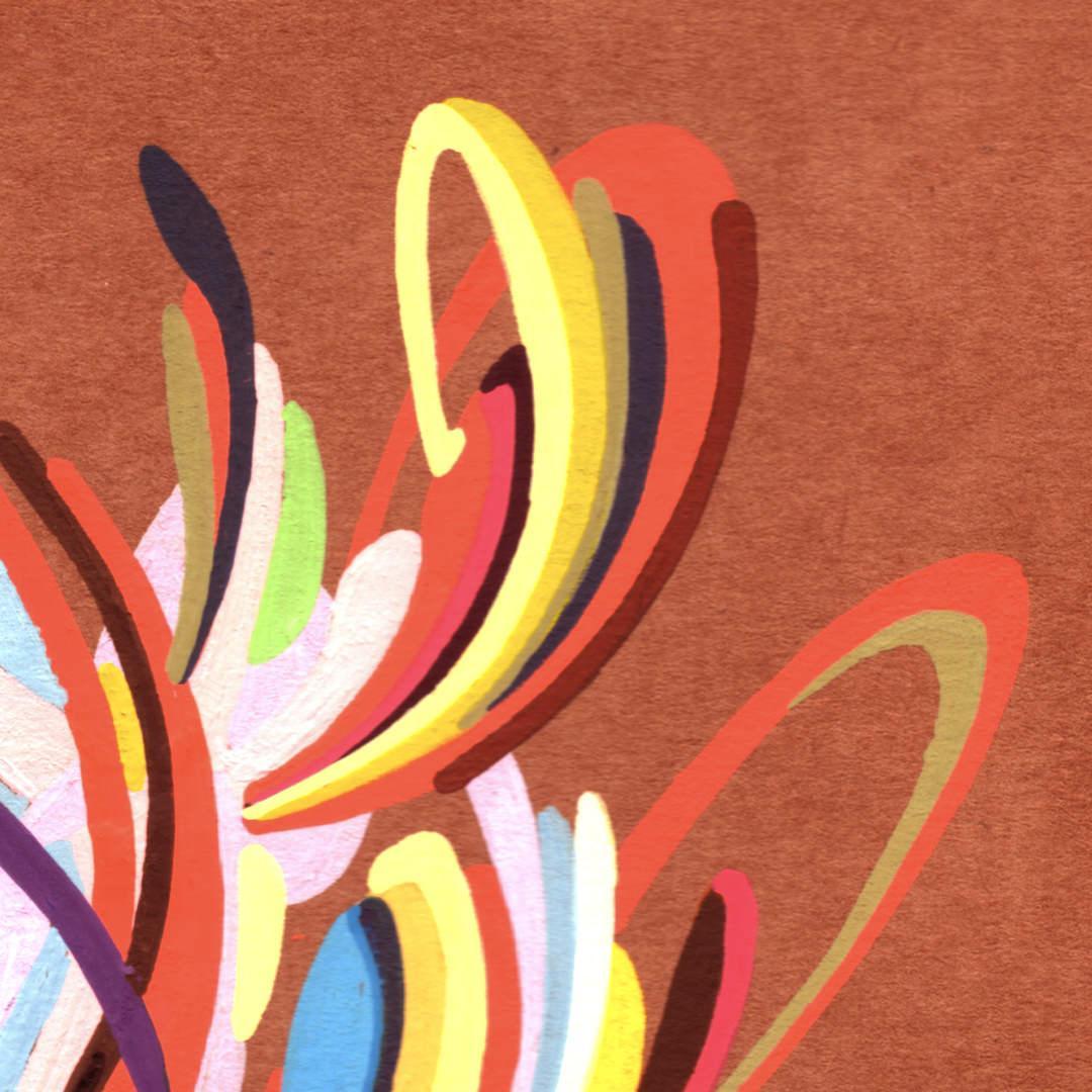 sans titre 
 2018-052. Acrylique sur papier kraft. 21 x 29.7 cm. 
2018 – Dominique Vial